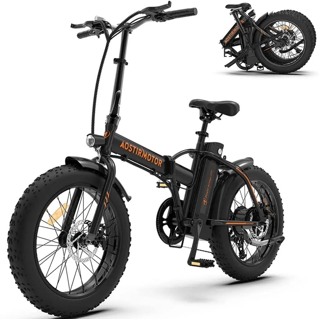 Aostirmotor Folding Electric Bike 20 inch Fat Tire