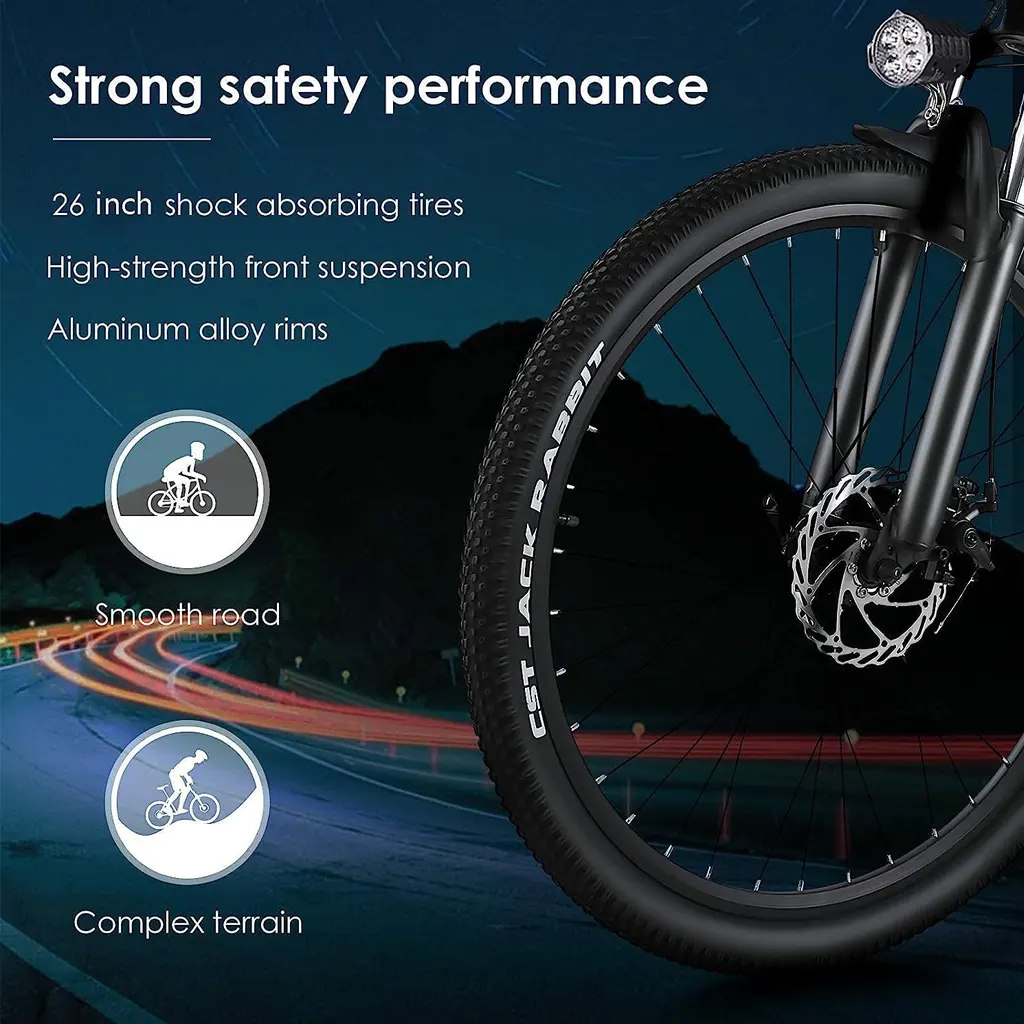 GELEISEN Electric Mountain Bike 350W Shimano Rear 21 Speed Gears - 3