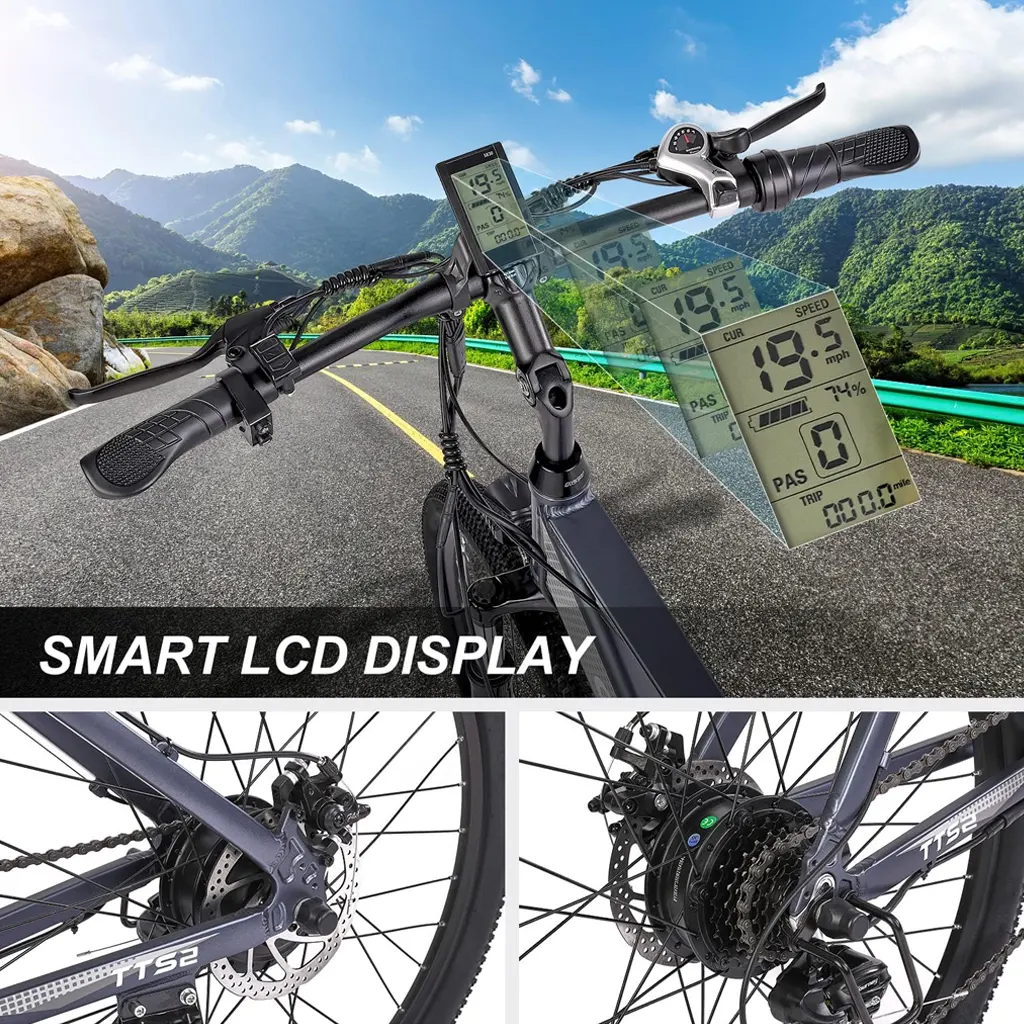 GELEISEN Electric Mountain Bike 350W Shimano Rear 7 Speed Gears - 1