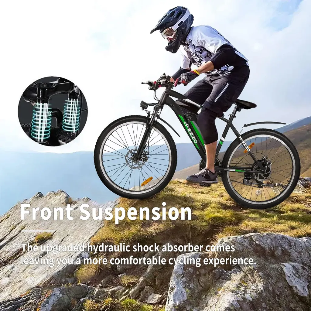HEZZO Electric Mountain Electric Bike 350W Shimano 21 Speed Gears - 1