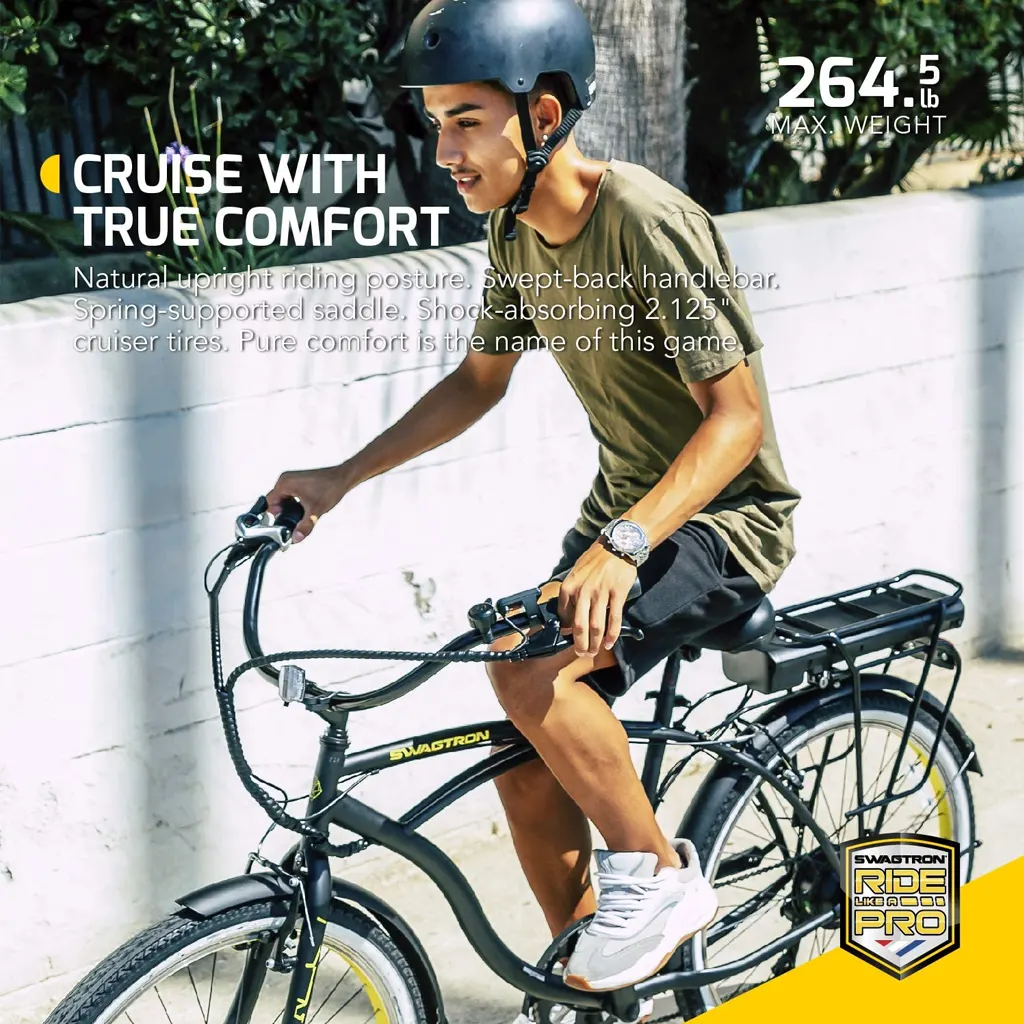 Swagtron Swagcycle EB-11 Cruiser Electric Bicycle - 2