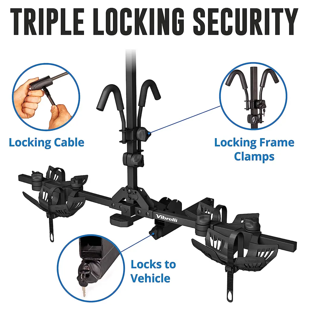 Vibrelli Electric 2 Fat Tire Bike Hitch Rack - 3