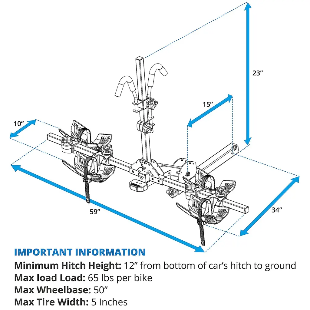 Vibrelli Electric 2 Fat Tire Bike Hitch Rack - 6