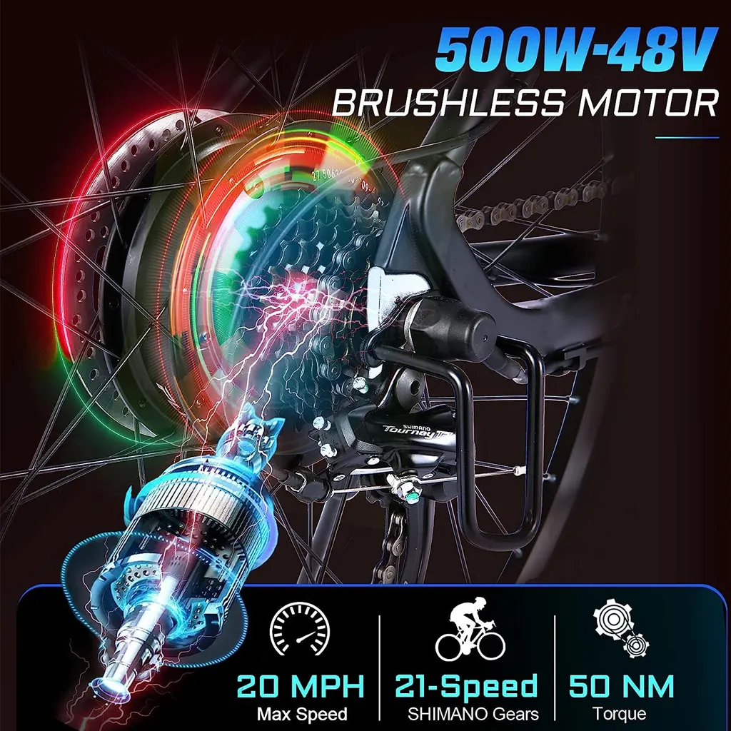 Vivi Folding Electric Mountain Bike 500W 27 inch - 2