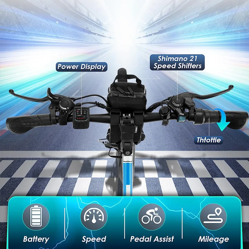 Vivi Folding Electric Mountain Bike 500W - 8